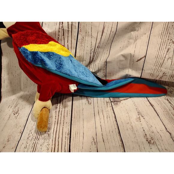 NANCO Parrot On Perch Red Plush Stuffed Animal Toy 2006 22inches Long - Picture 4 of 6